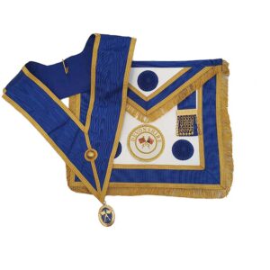 Provincial Dress Apron (Leather) with Badge, Collar and Jewel - Finest Quality (Rosettes)